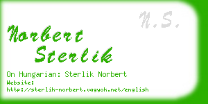 norbert sterlik business card